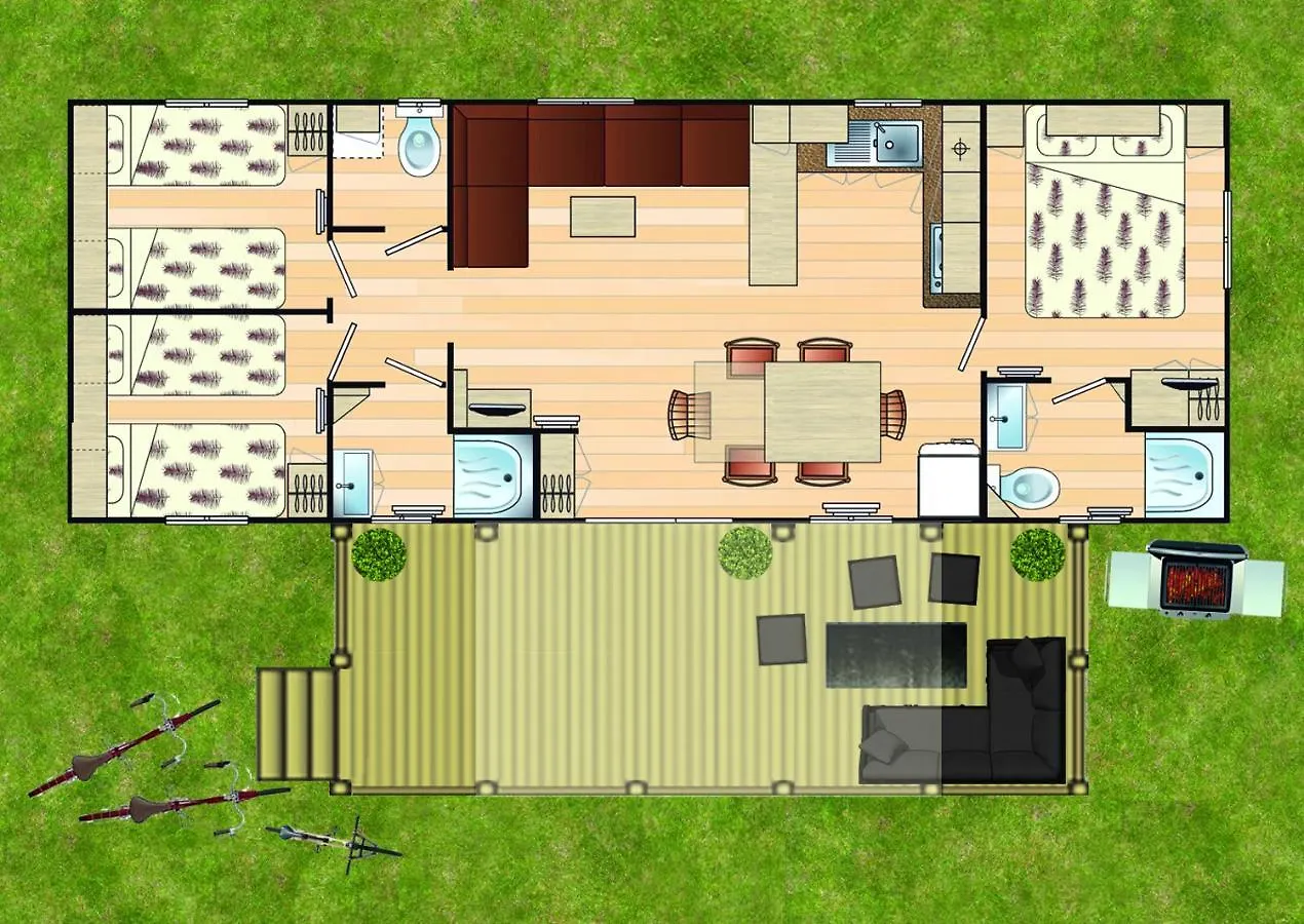 Kerlann 4 Etoiles Mobil Home 3 Chs 2 Sdb Pont Aven Finistere Кемпинг Понт-Авен